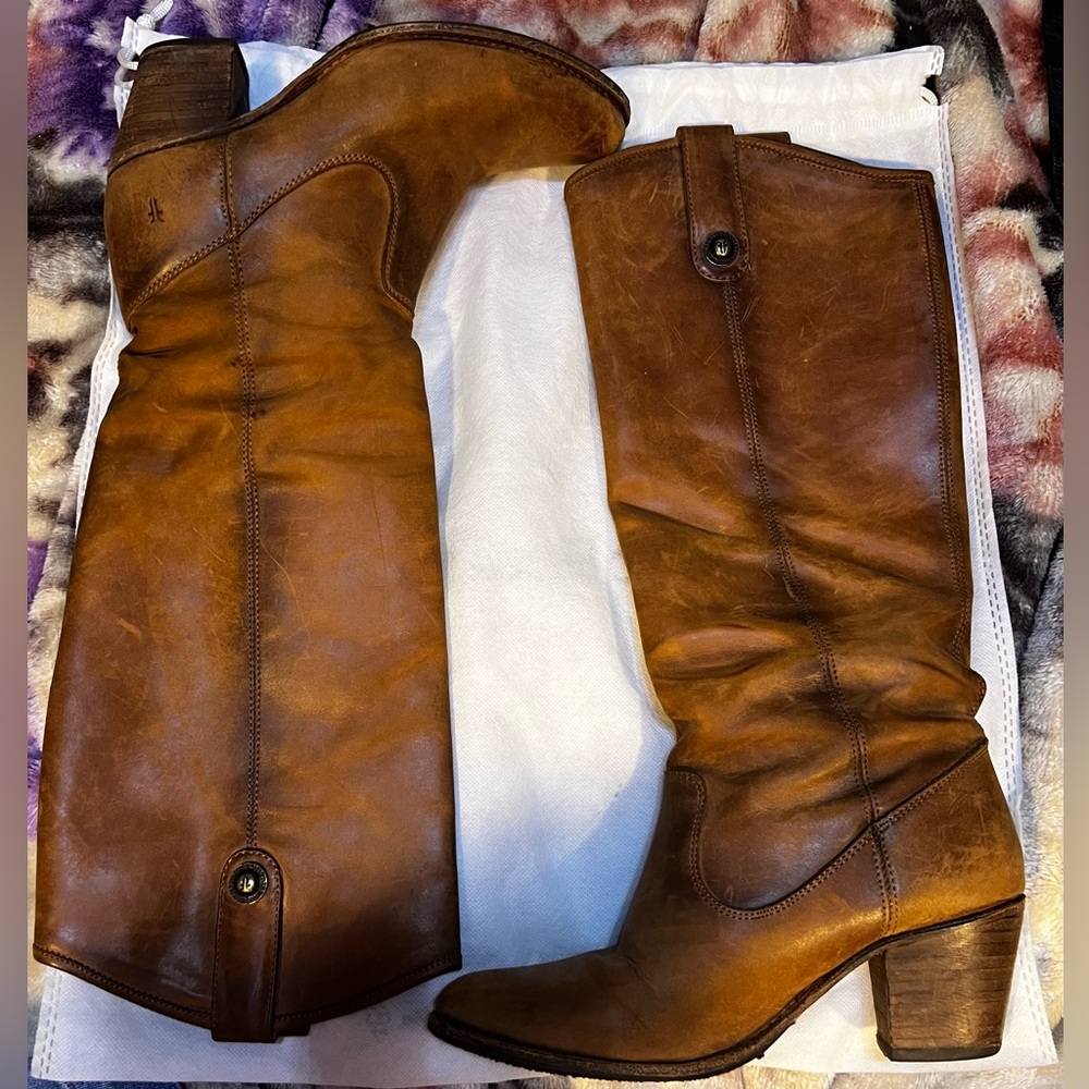 Frye Jackie Button Tall Brown Boots